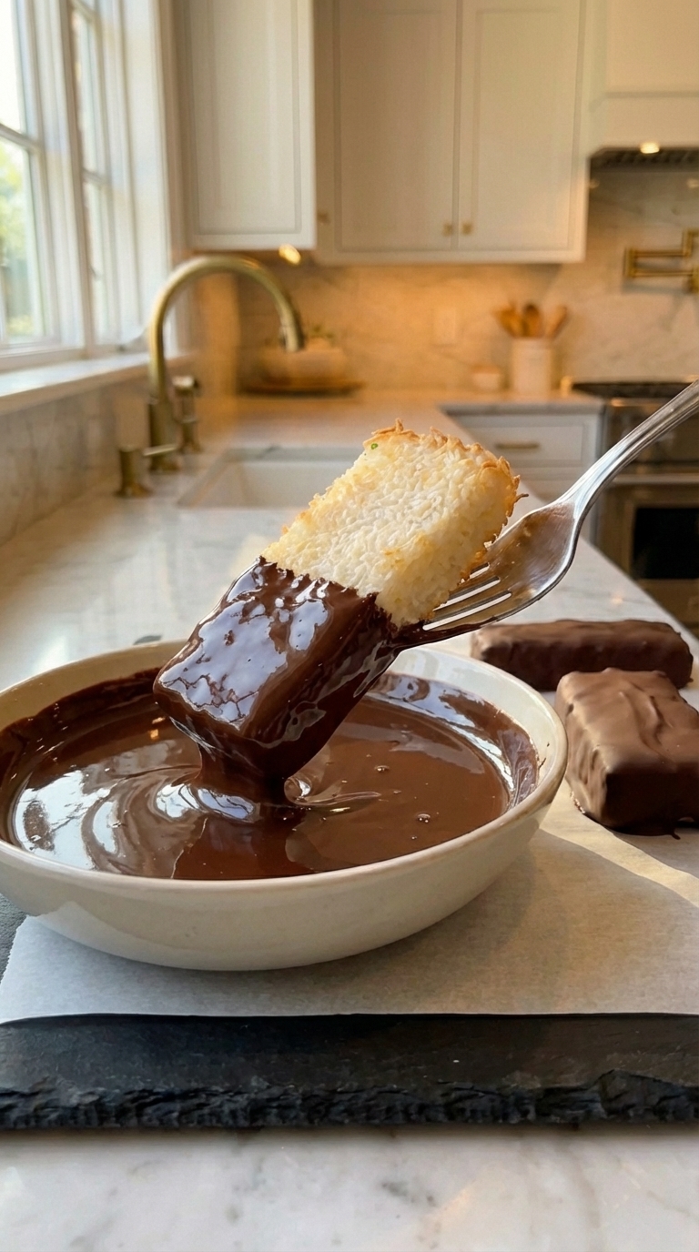 Dipping in chocolate
