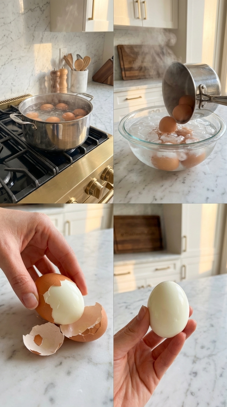 Eggs in ice water