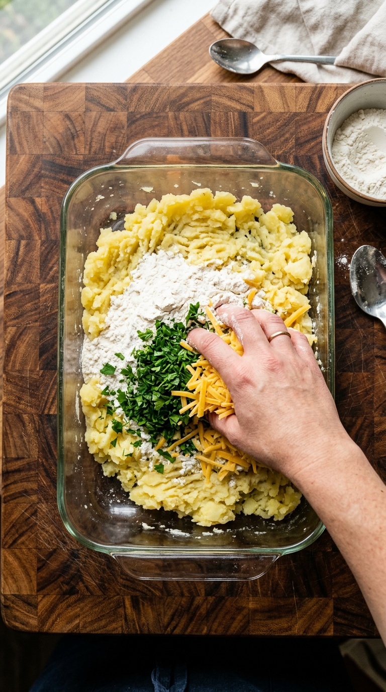 Kneading potato dough