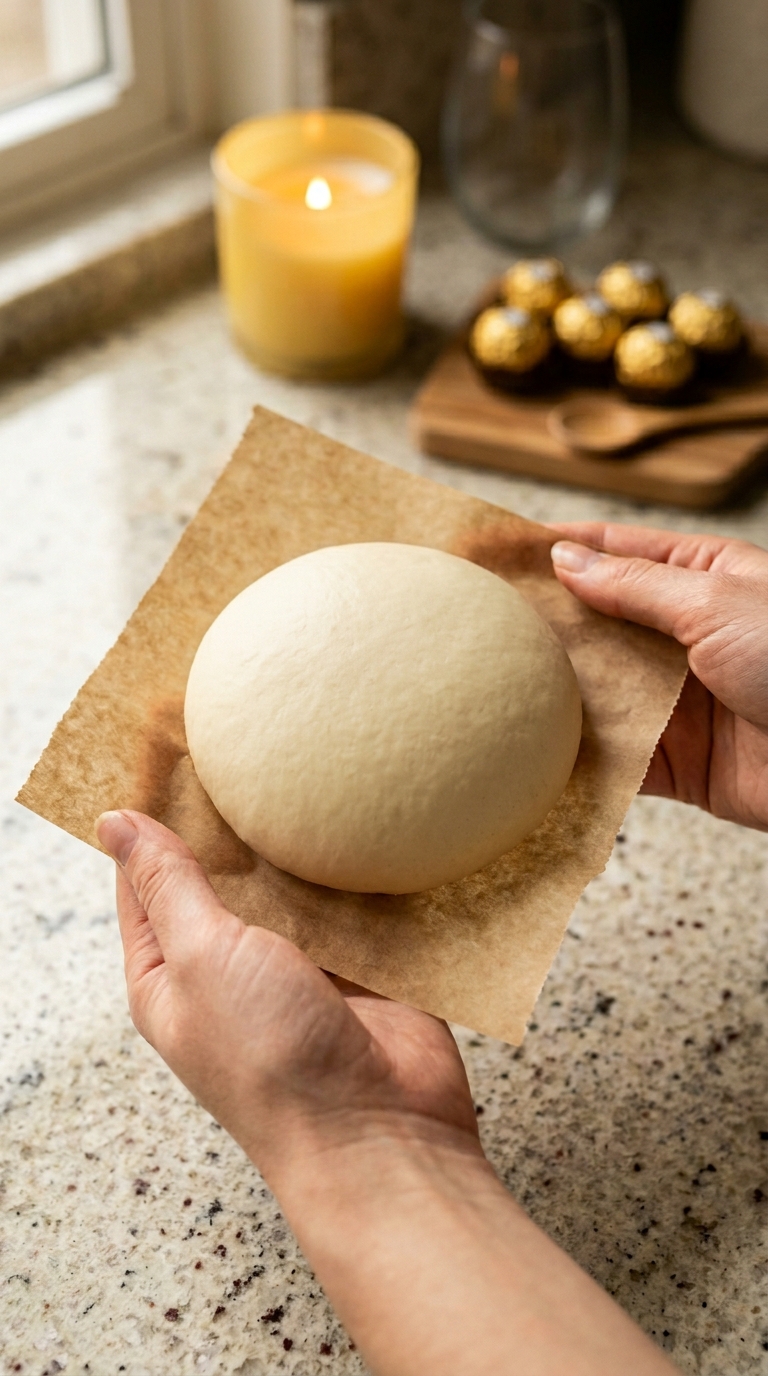 Holding soft donut dough