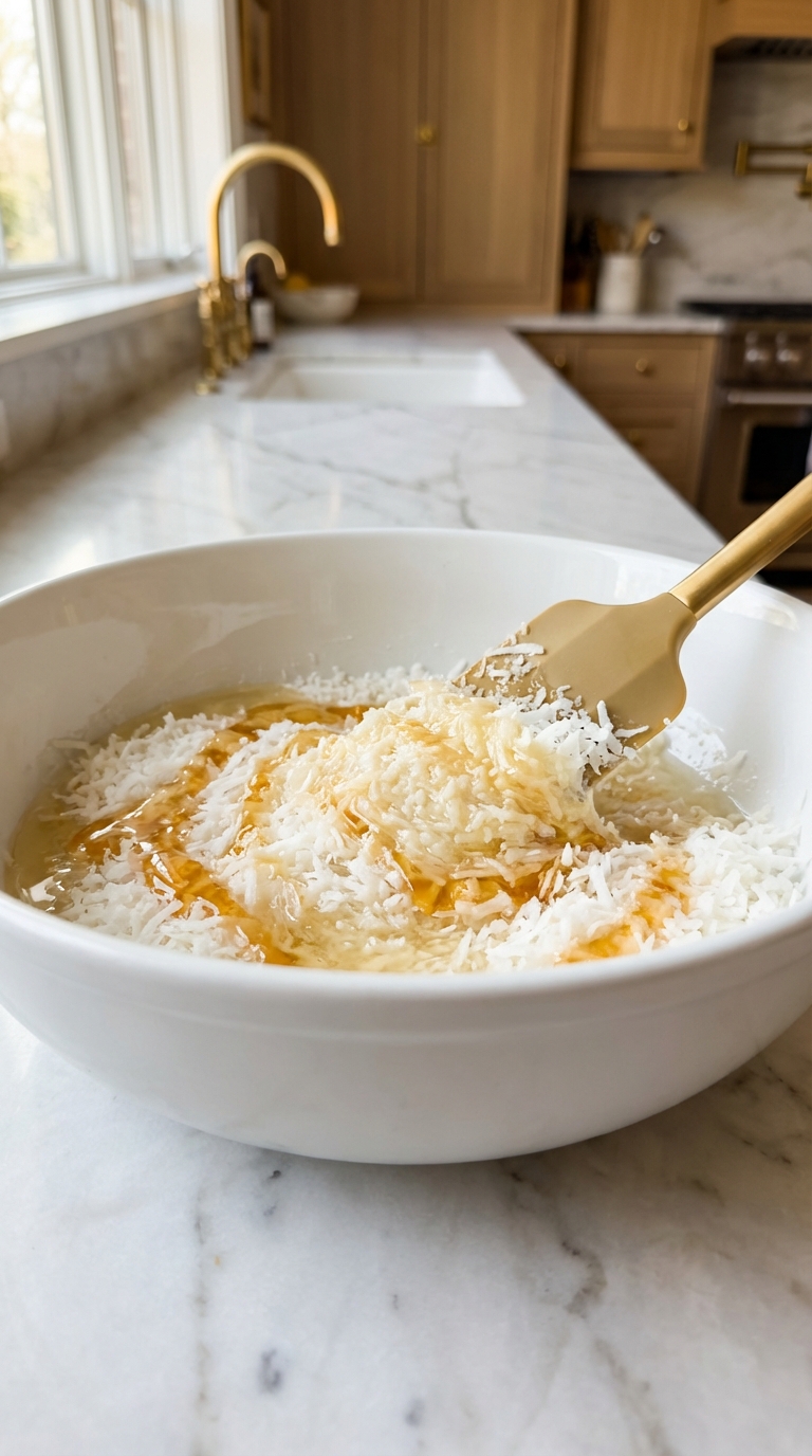 Mixing coconut mixture