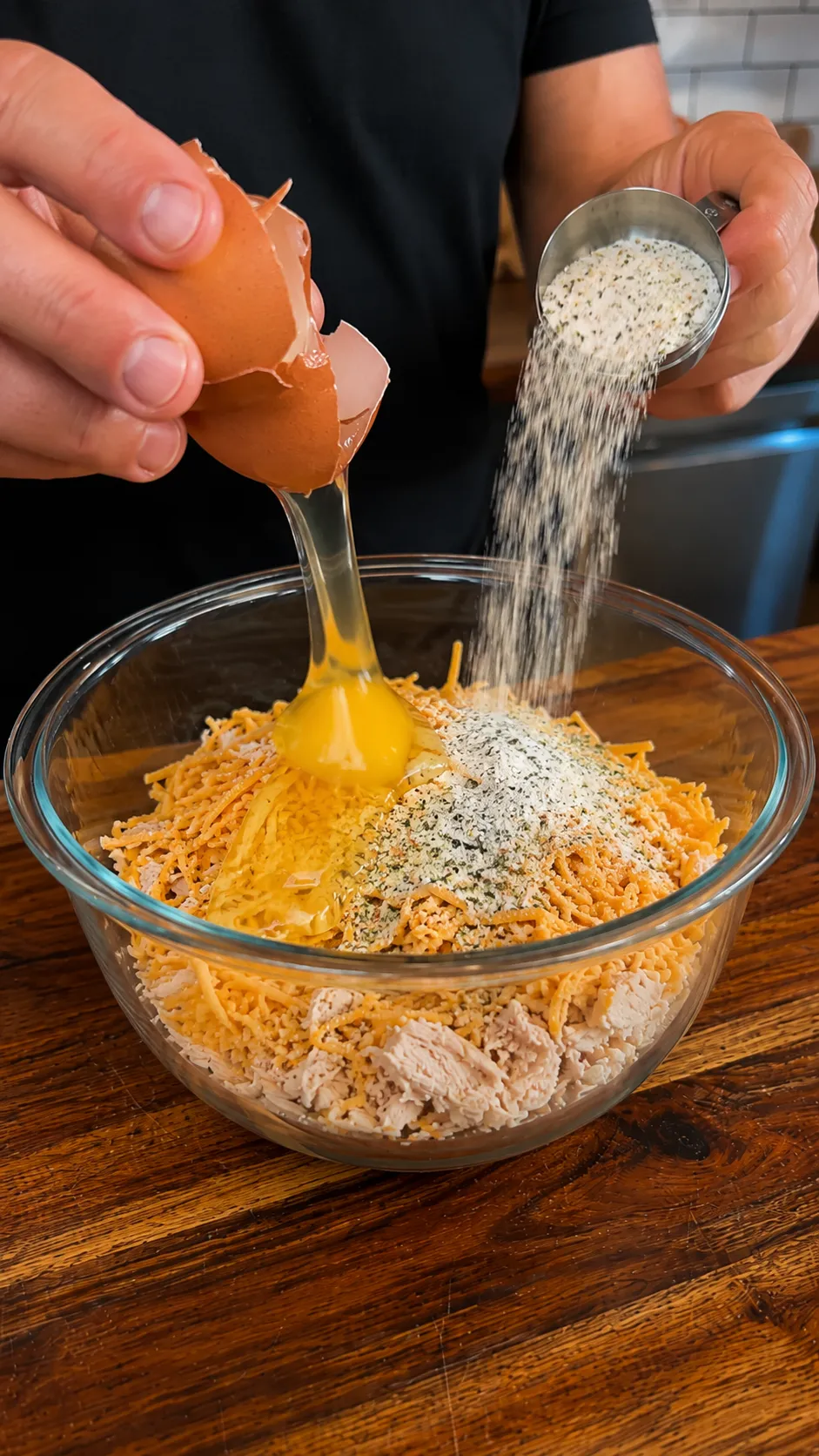 Preparing ingredients for high protein zero carb chicken sandwich